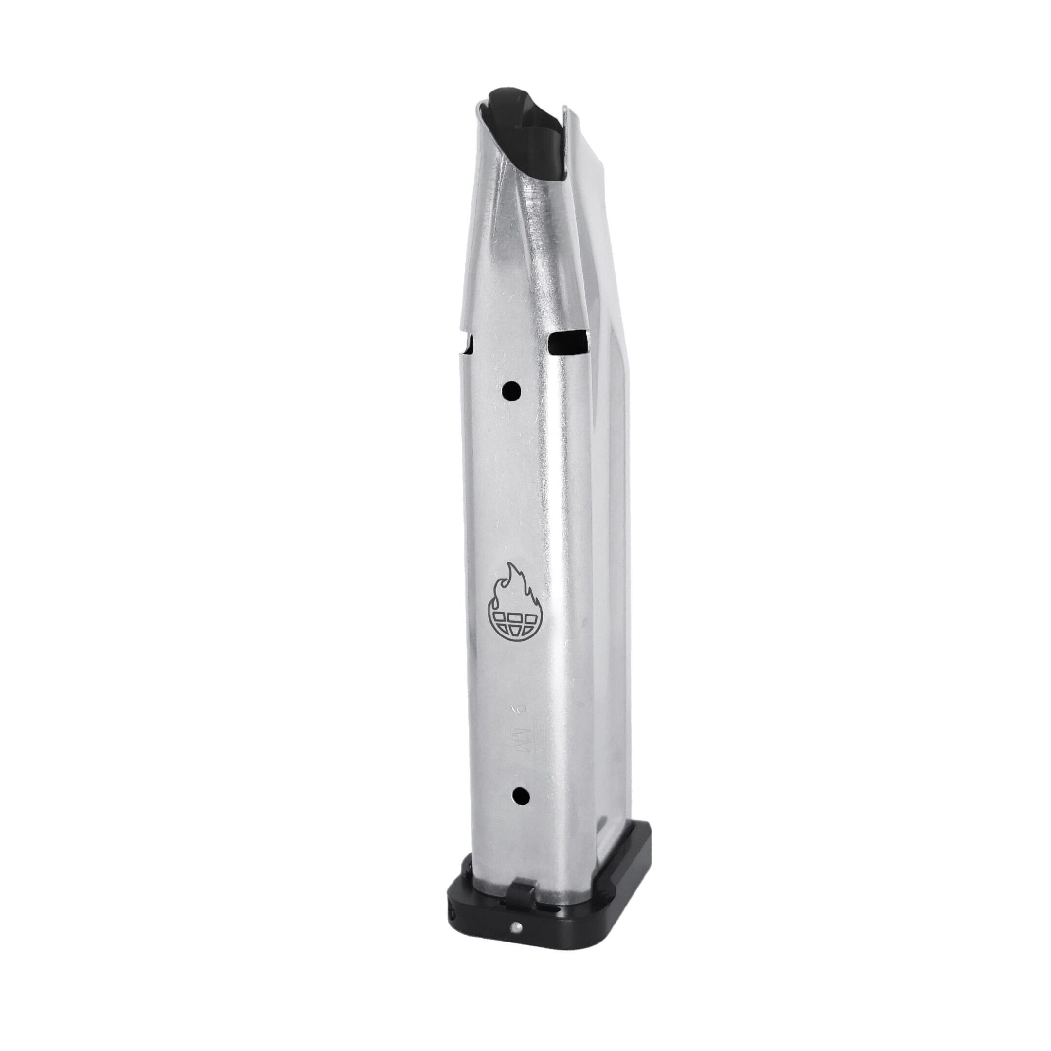 21 Round 9mm Premium 140mm Magazine with Alphalock Basepad | Black | Stainless | 3501-40310